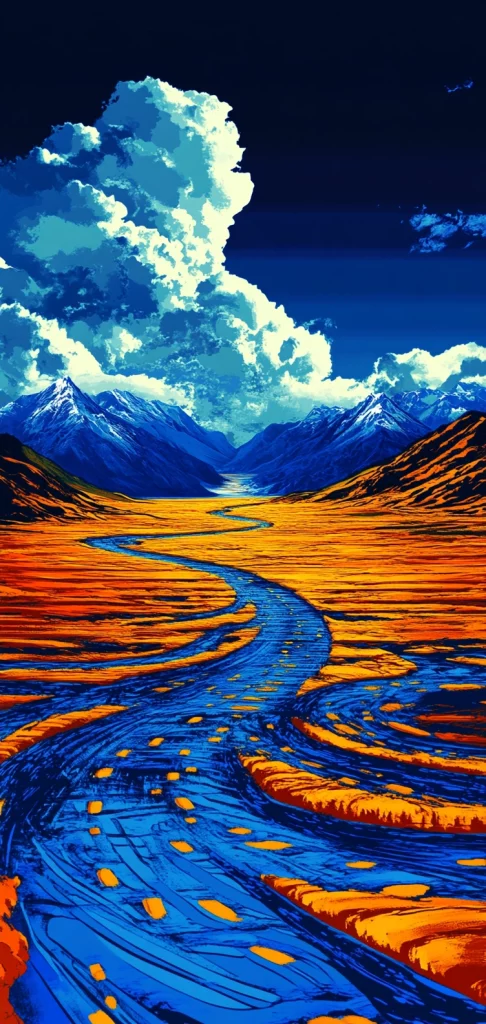 Vivid Mountainous Contrasts - High Contrast