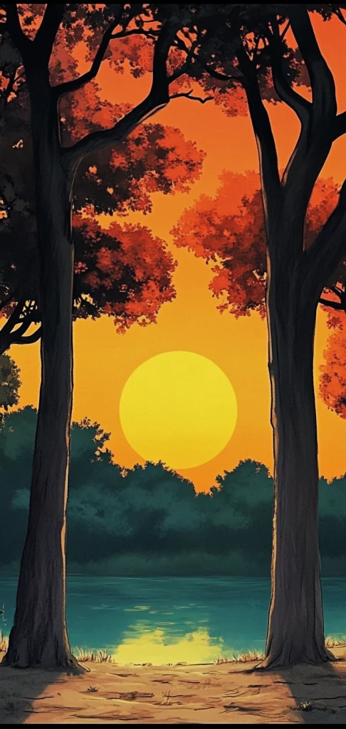 Golden Sunset Reflections - Realism