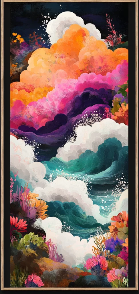 Vibrant Floral Textural Surrealism - Surrealism