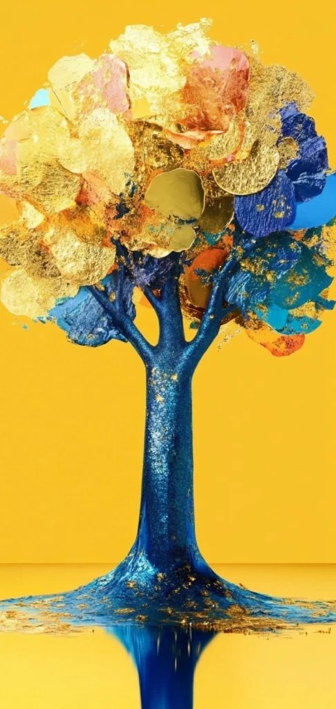 Vibrant Blue and Yellow Textures - Modernism