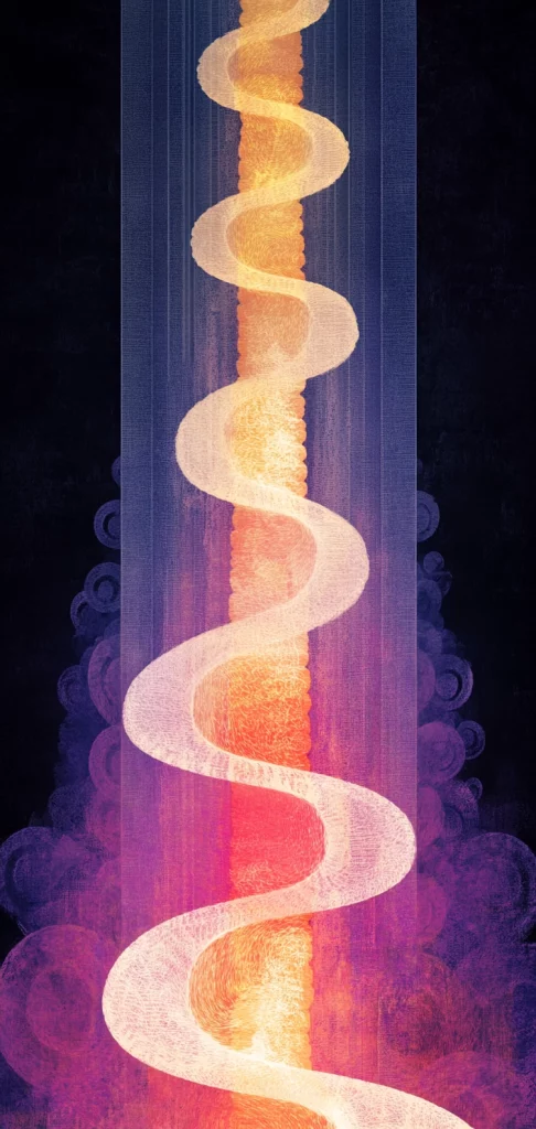 Vibrant Gradient and Silhouette - High Contrast