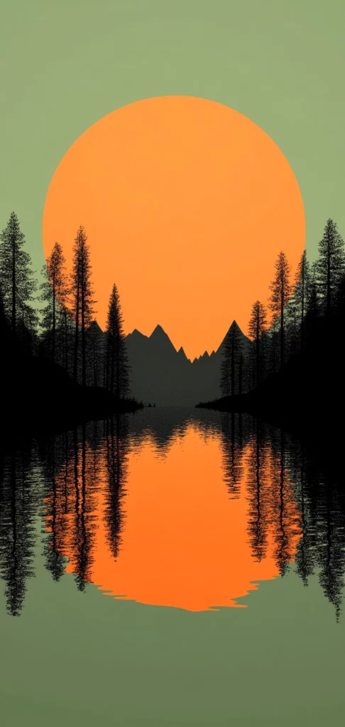 Muted Earth with Bold Orange - Flat Design
