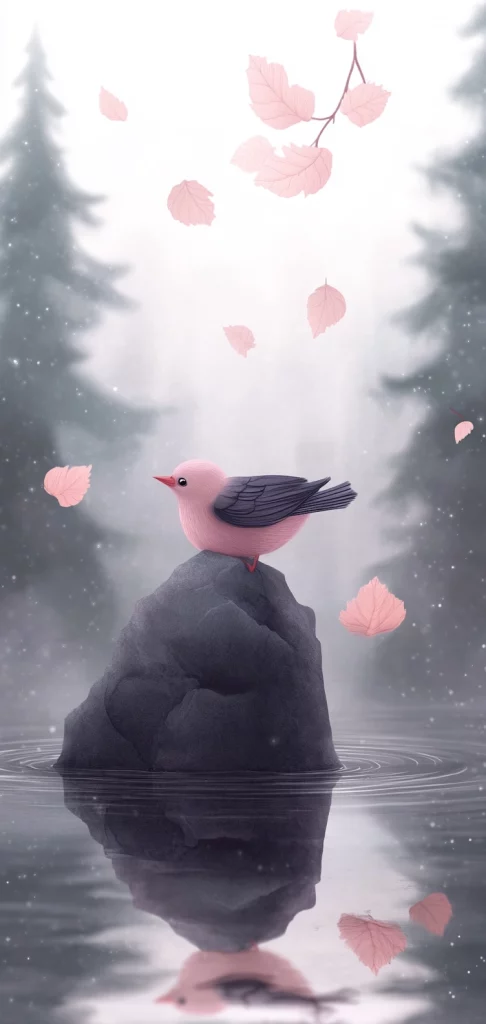 Dark Silhouette with Soft Pink Contrast - Surrealism