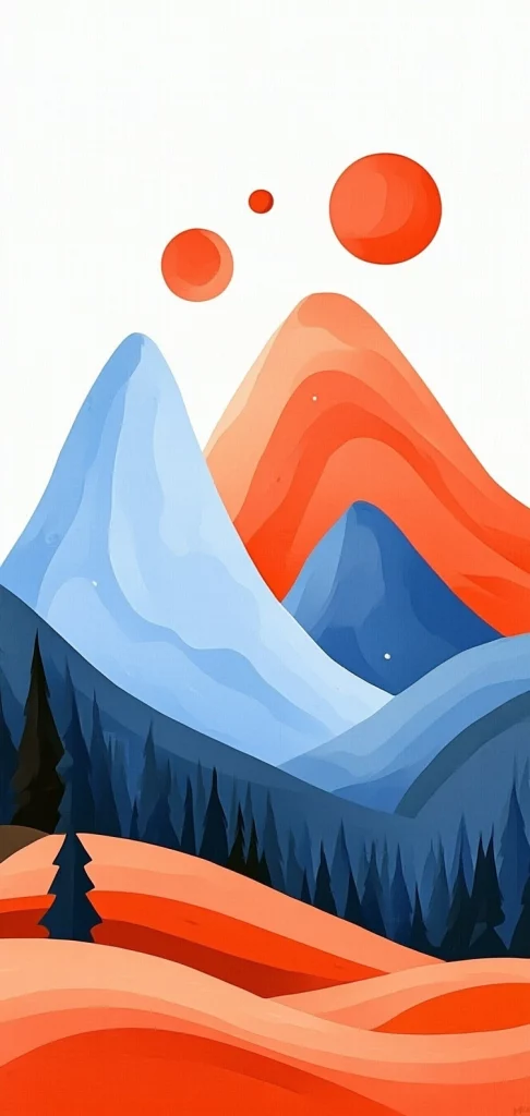 Vivid Geometric Landscapes - Illustration