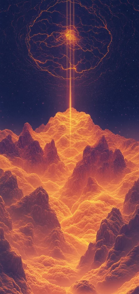 Golden Luminescent Cascade - Warm Tone