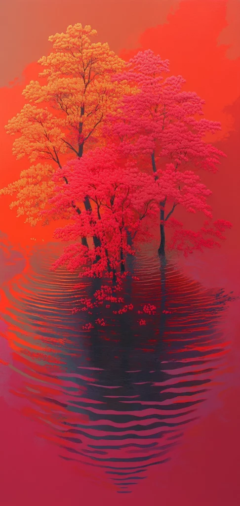 Vibrant Sunset Silhouette - Modernism