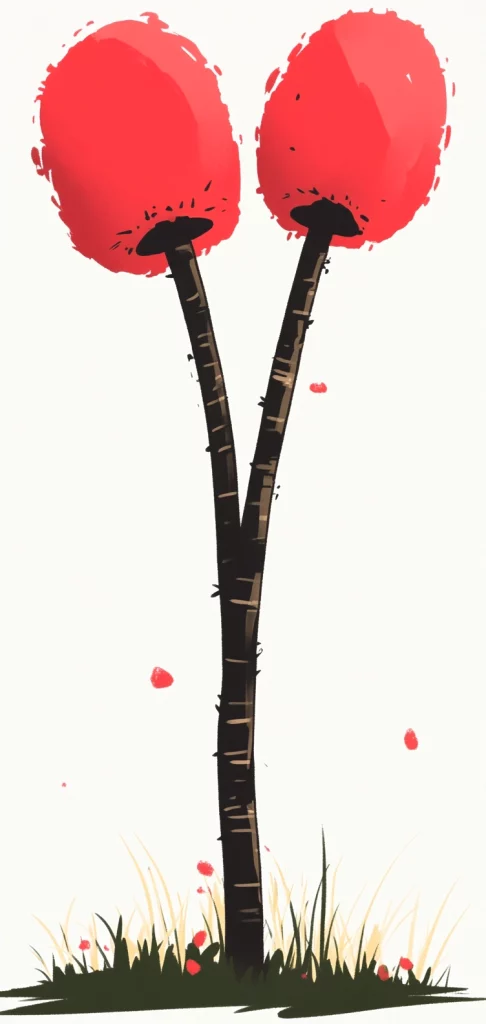 Bold Red Accent Illustration - Pop Art