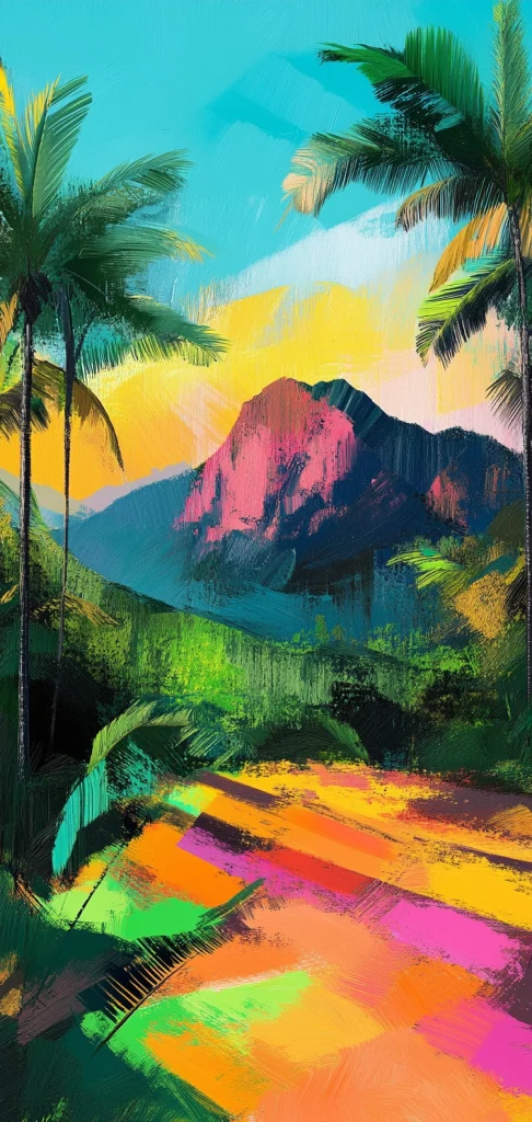 Vibrant Gradient Brushwork - Illustration