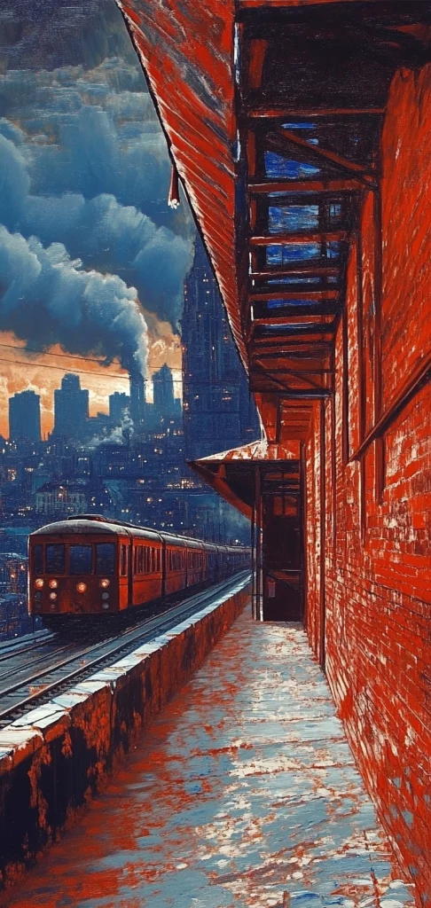 Contrasting Blue Red Landscapes - Surrealism