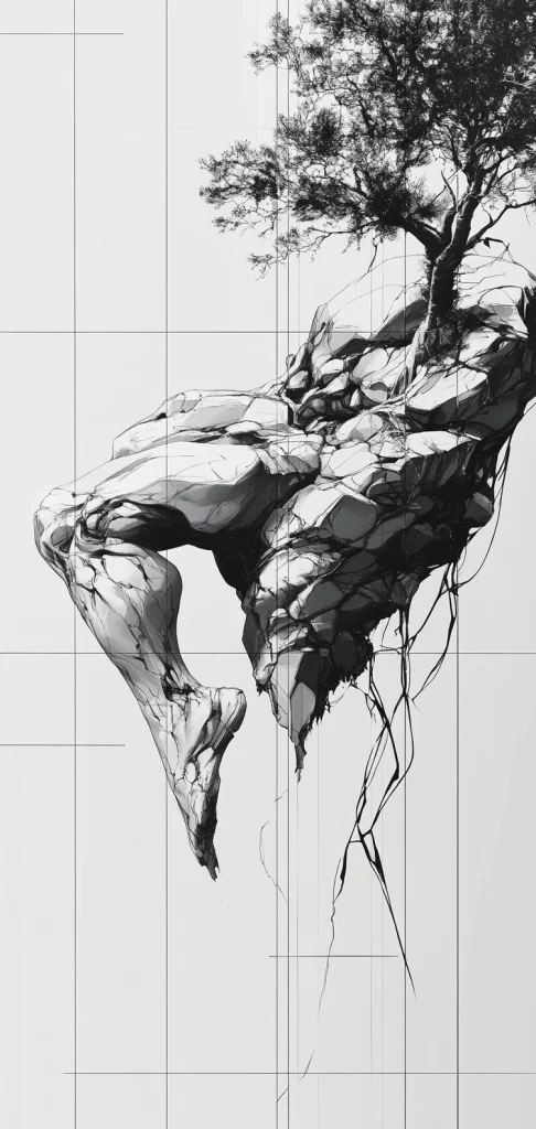 Monochrome Shattered Texture - High Contrast