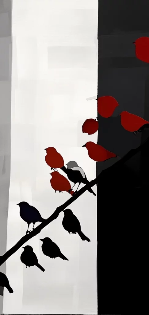 Minimalist Monochrome with Red - Modernism