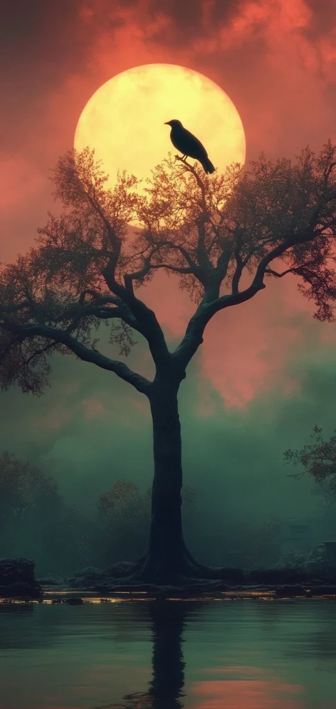 Moonlit Silhouette Harmony - High Contrast