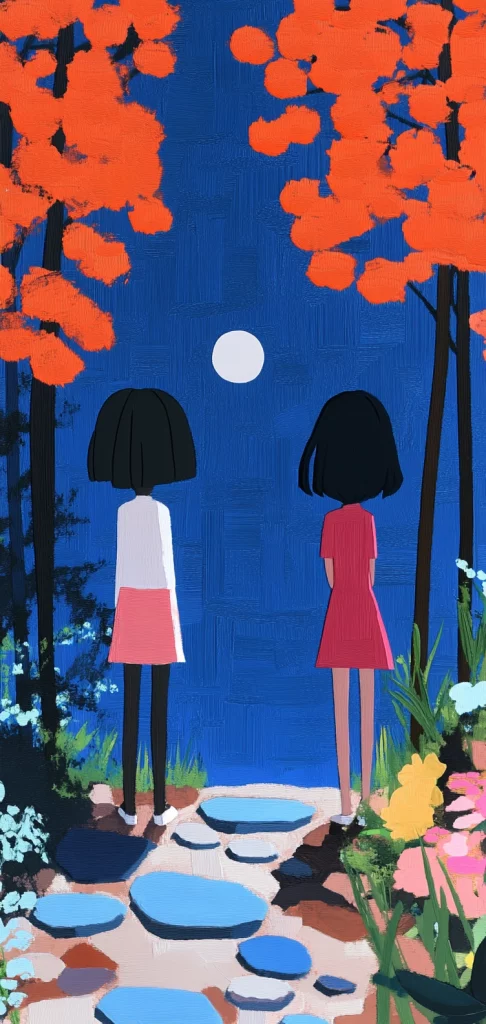 Vibrant Blue and Red Contrast - Cartoon