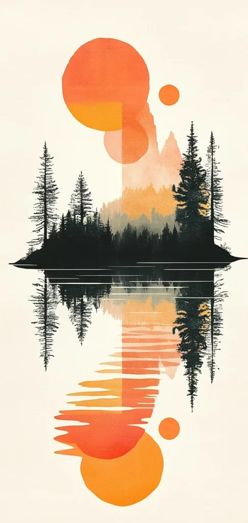 Orange Linear Abstraction - Minimalism