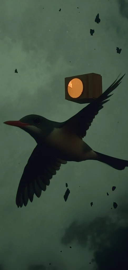 Muted Shadows and Geometric Glow - High Contrast