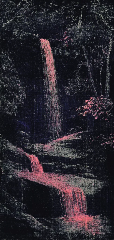 Dark Neon Textured Landscape - Neon Effect