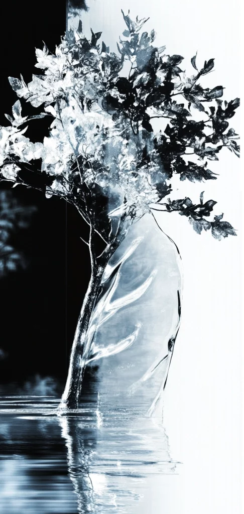 Monochrome Abstract Reflection - Reflective Effect