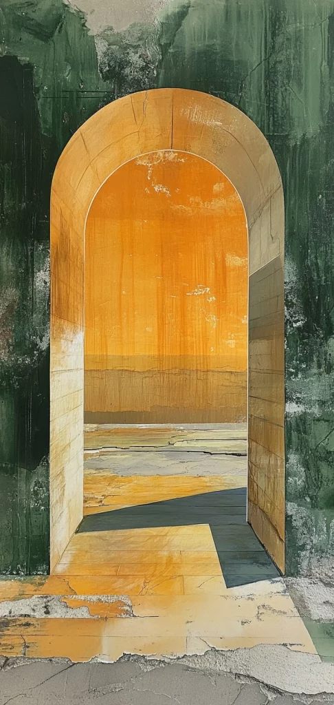 Vibrant Green Amber Illumination - Modernism