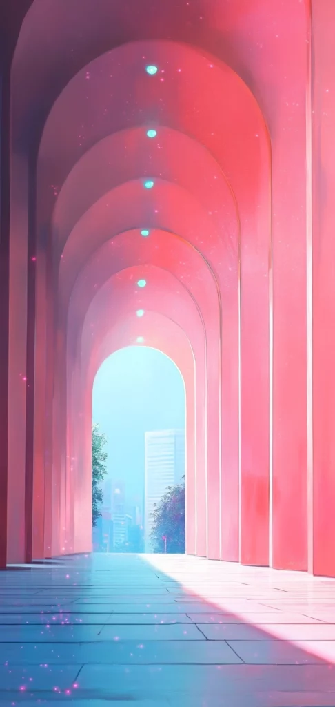 Soft Pink and Blue Glow - Warm Tone