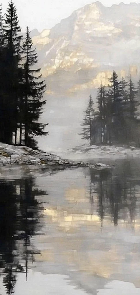 Golden Monochrome Forest - High Contrast