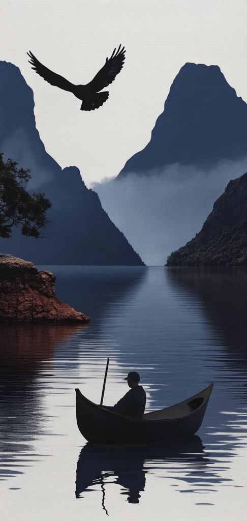 Contrasting Silhouettes and Natural Hues - Oil Painting