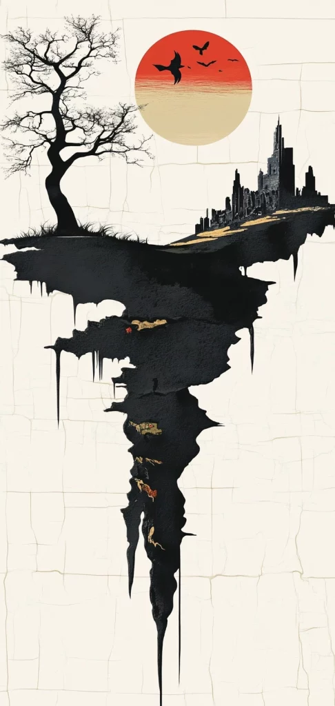 Dark Vertical Composition - High Contrast