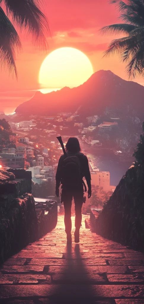 Vivid Sunrise and Neon Corridor - Photography