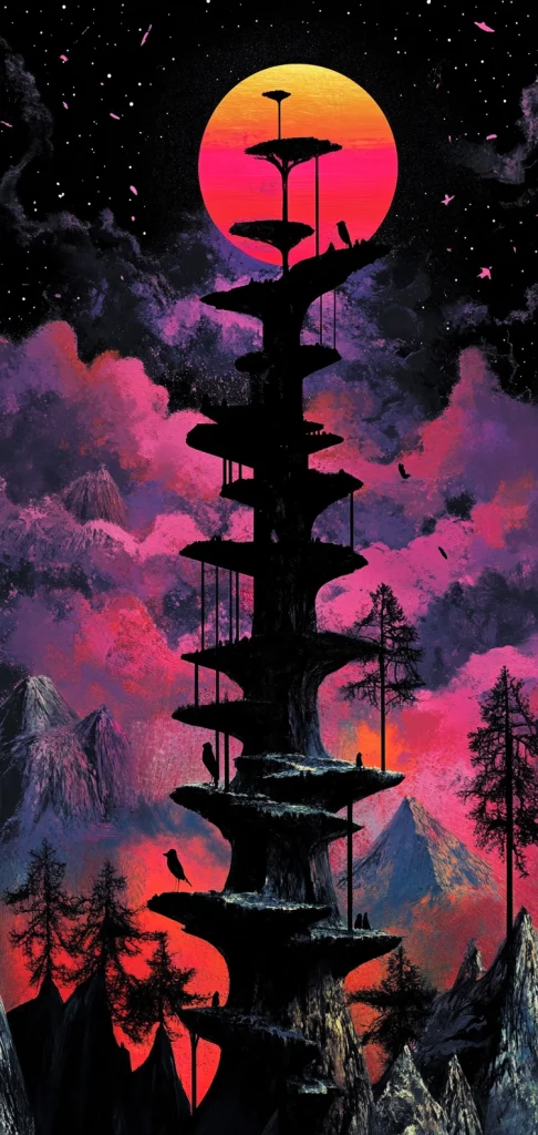 Vibrant Cosmic Contrast - Surrealism