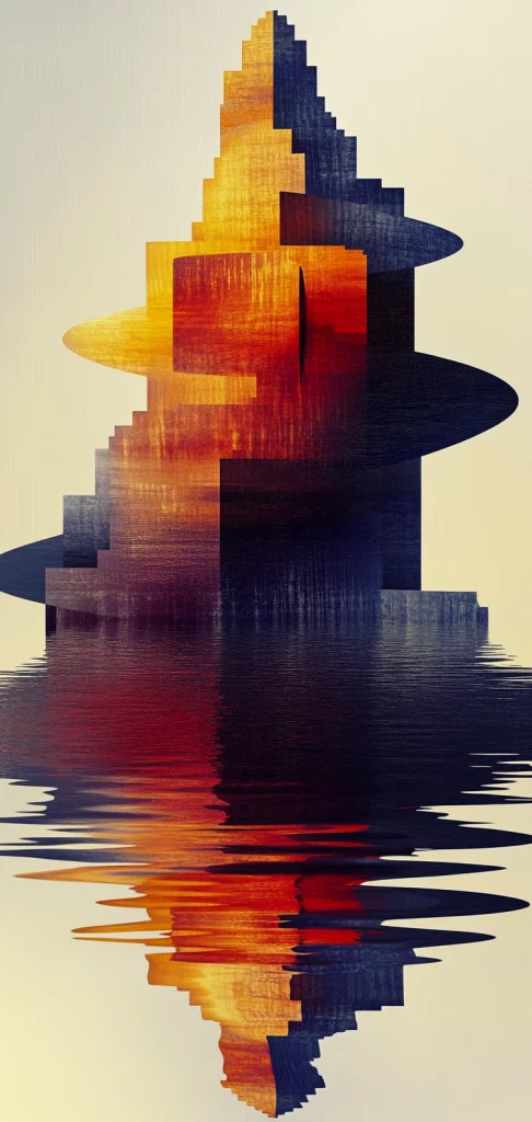 Vibrant Geometric Overlays - Abstract Art