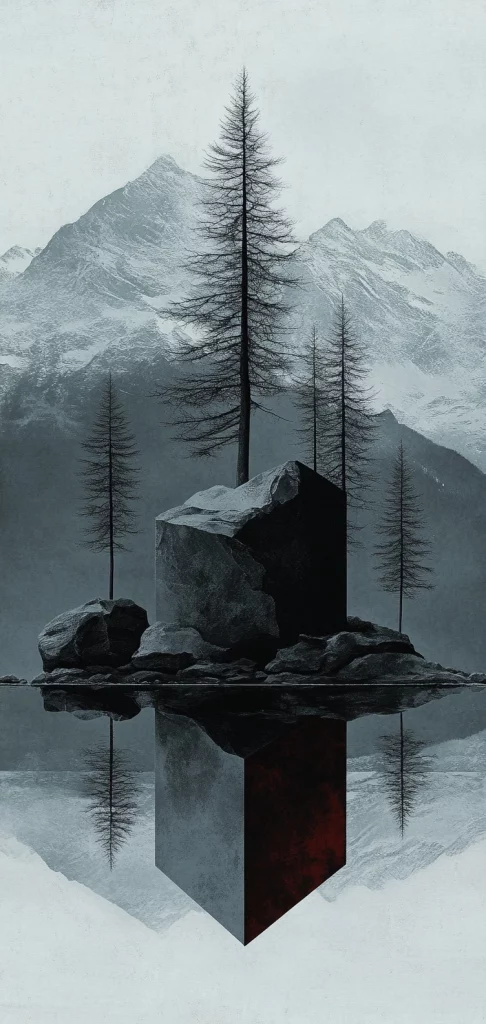 Geometric Monochrome with Red Accents - Urban