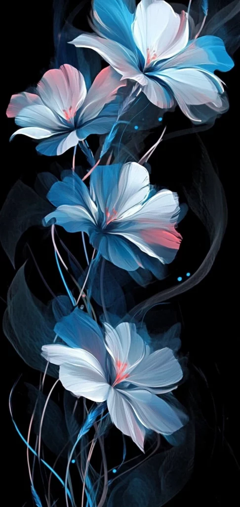 Vivid Cyan and Dark Blue - Digital Art