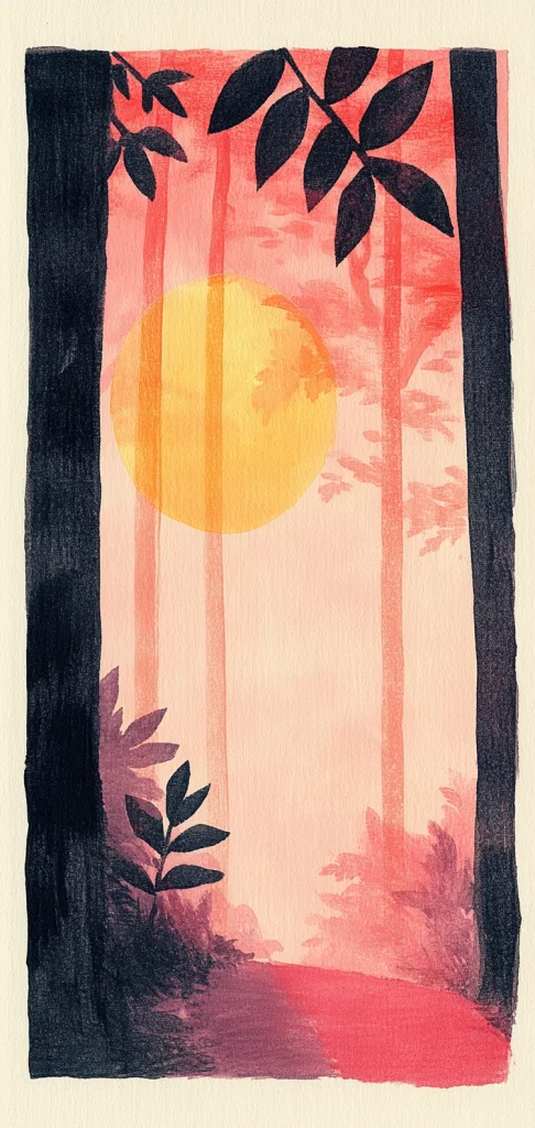 Pink Shadowed Landscape - Warm Tone