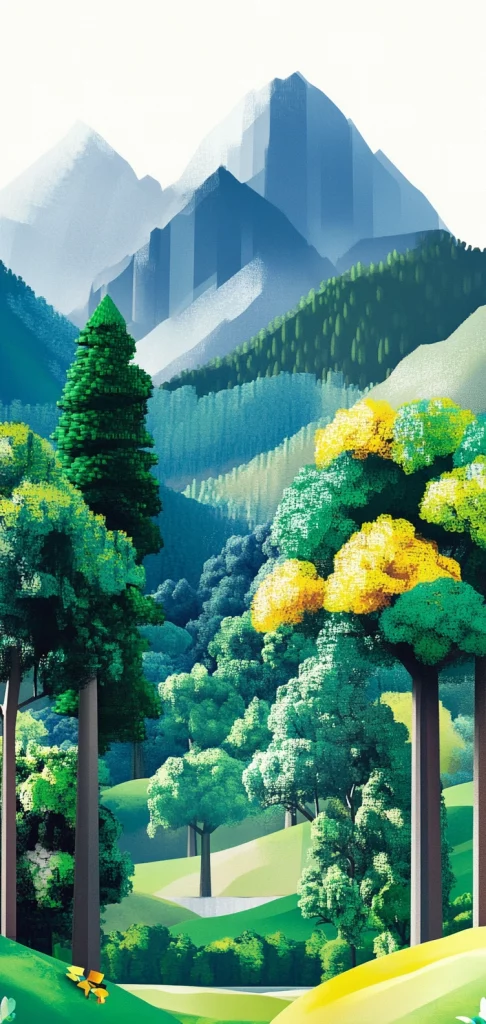 Bright Geometric Nature - Modernism