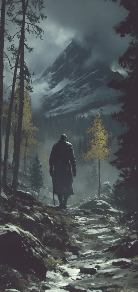 Moonlit Mountain Shadows - Oil Painting