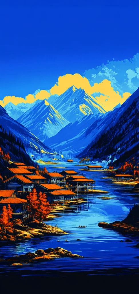 Vivid Mountainous Contrasts - Modernism