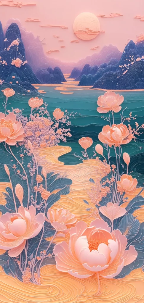 Pastel Floral Dreamscape - Illustration