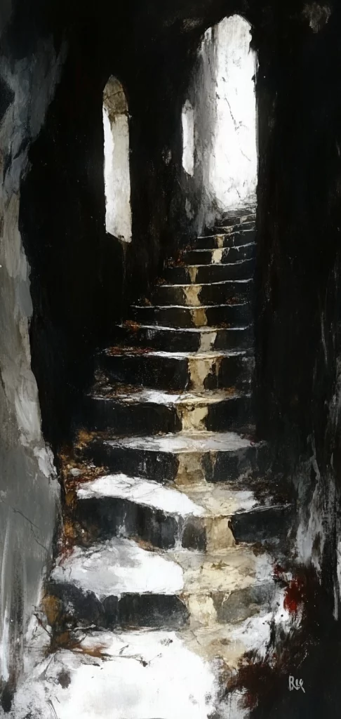 Contrasting Spiritual Textures - Oil Painting