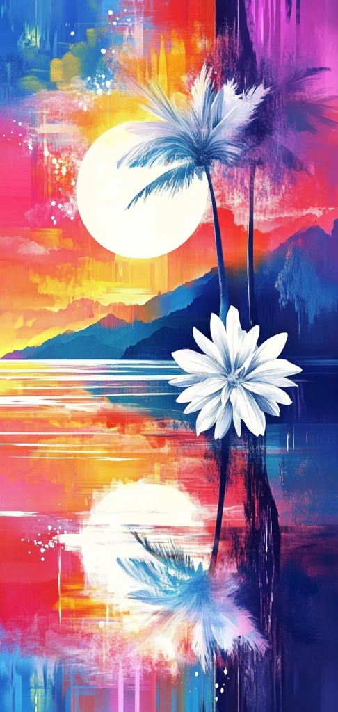 Vibrant Reflective Dreamscapes - High Contrast