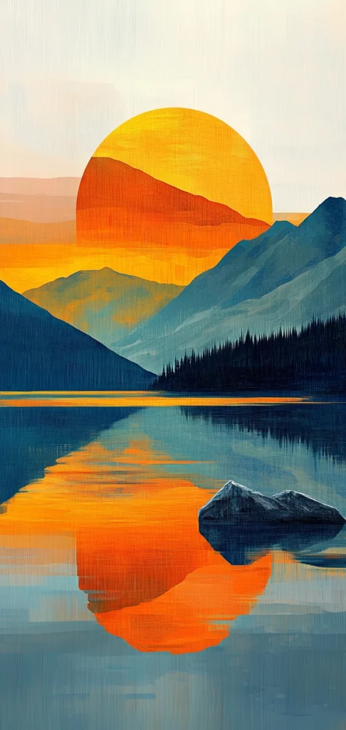 Vibrant Autumn Reflections - Warm Tone