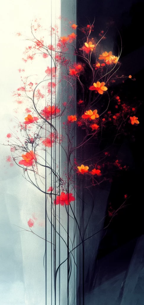 Fiery Gradient Silhouette Illumination - High Contrast