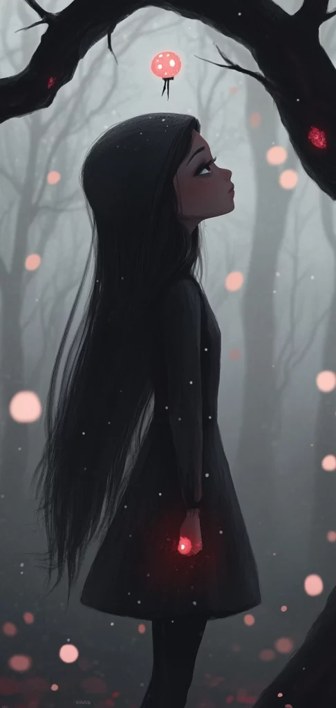 Dark Silhouette with Soft Pink Contrast - Monochrome