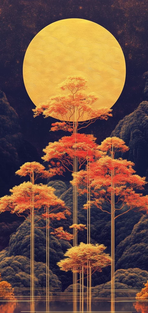 Golden Luminescent Cascade - Abstract Art