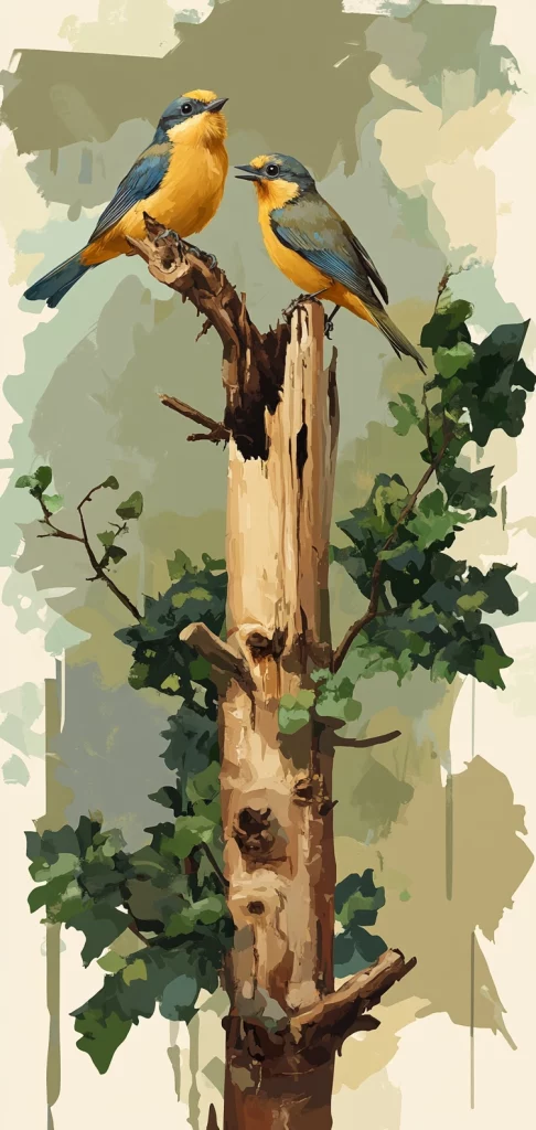 Fluid Hues with Bold Contrast - Oil Painting