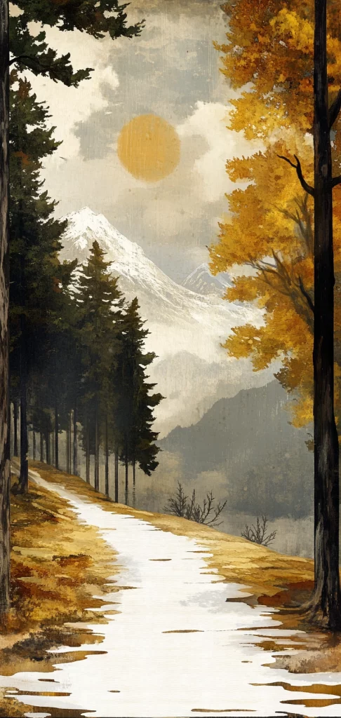 Golden Light Landscapes - Ink Painting