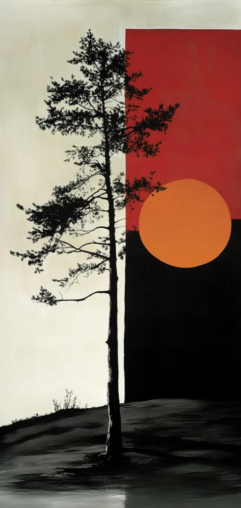 High Contrast Tree Silhouette - Eastern Traditional