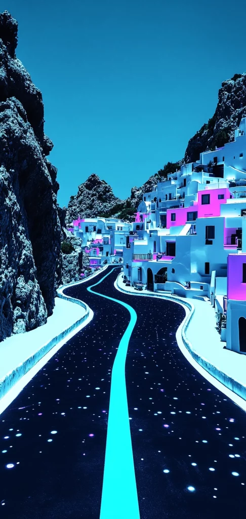 Neon Glow and Dark Contrast - Cool Tone