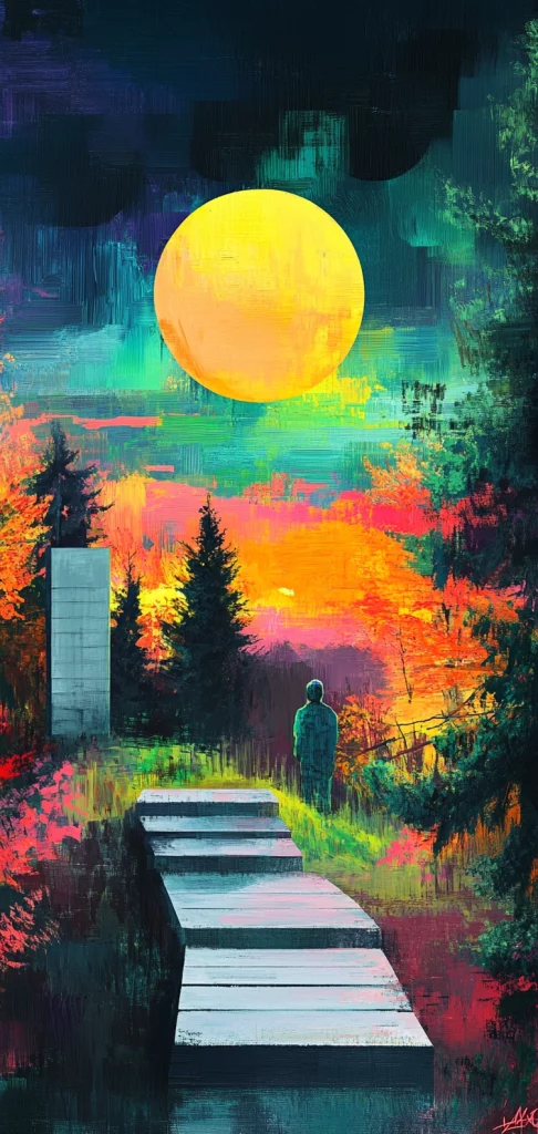 Vibrant Gradient Brushwork - High Contrast