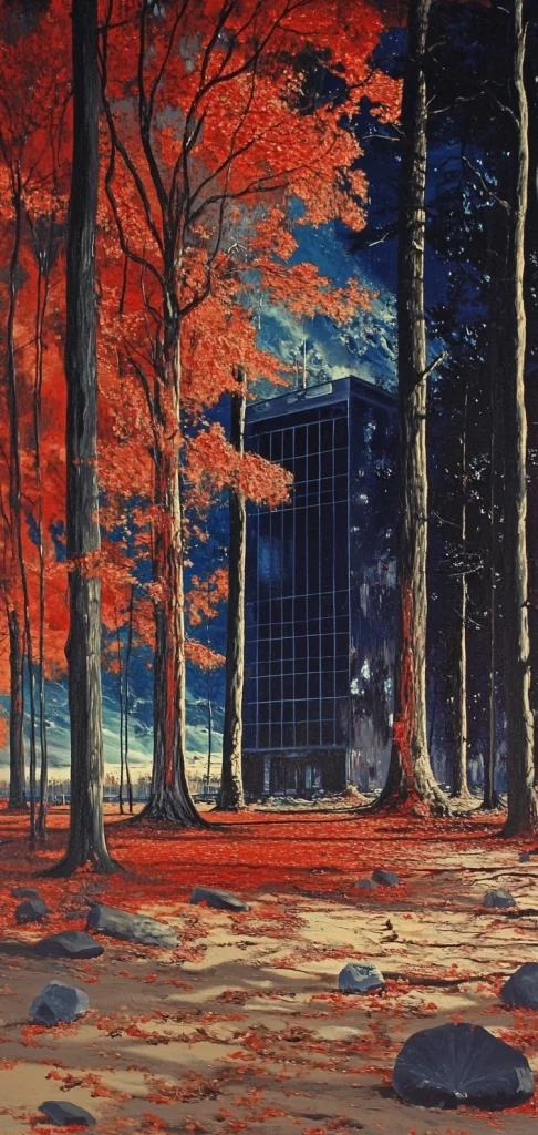 Contrasting Blue Red Landscapes - Urban