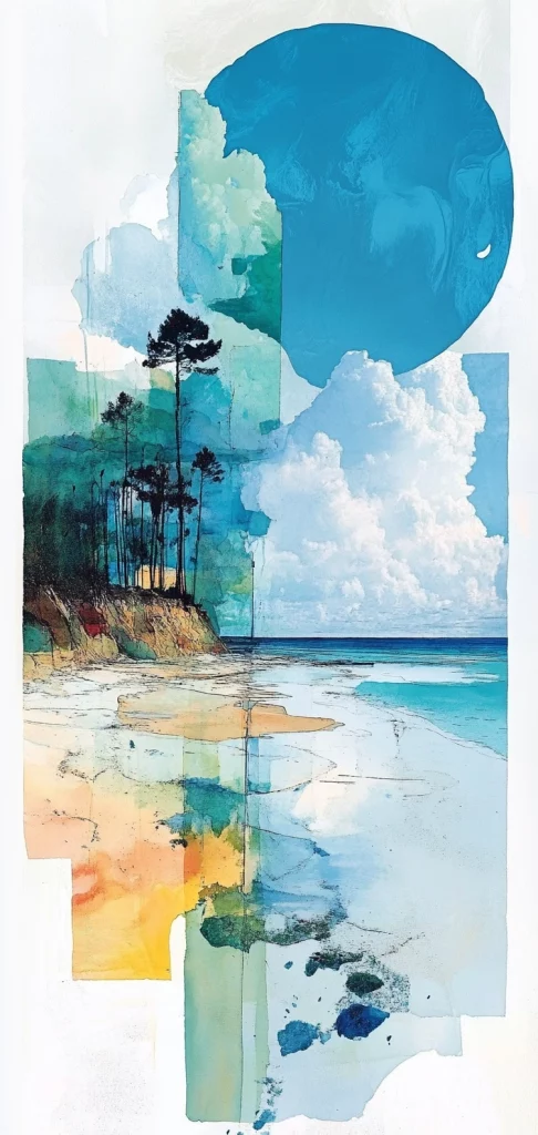 Clear Blue Layers - Modernism