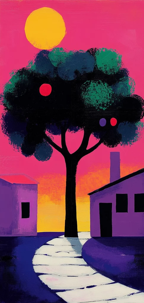 Vibrant Neon Contrast - Abstract Art